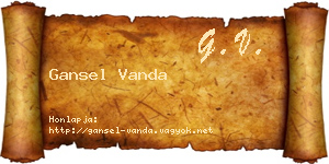 Gansel Vanda névjegykártya